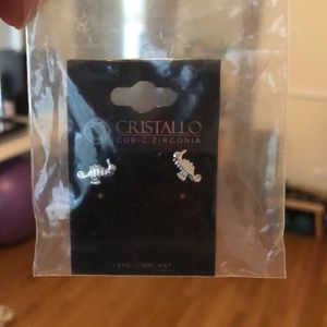 silver seahorse earrings